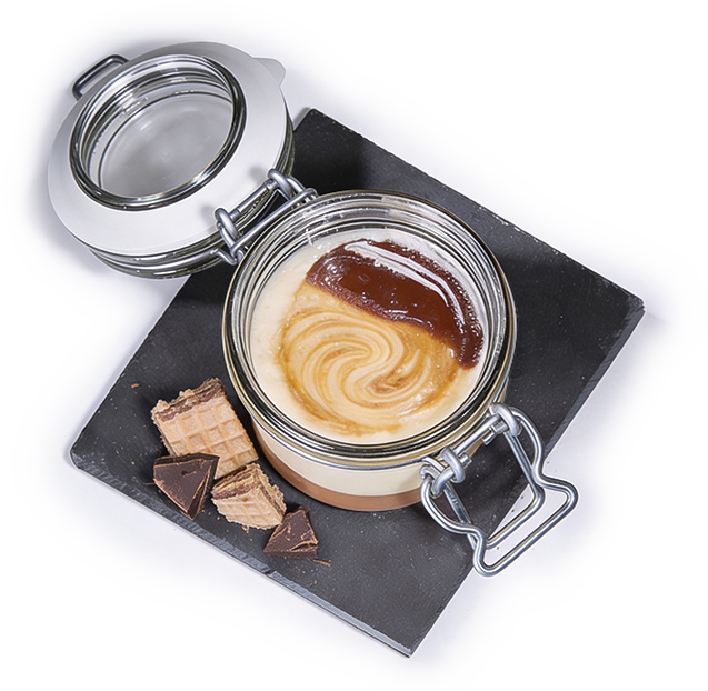 Mousse braun/wei� mit Baumkuchentopping