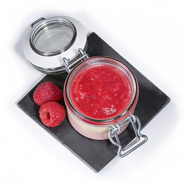 Himbeer-Vanillecreme mit Himbeerragout