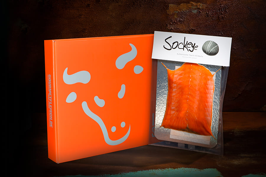 Bild 1 - Alaska Sockeye-Wildlachs, geruchert, im Geschenkkarton