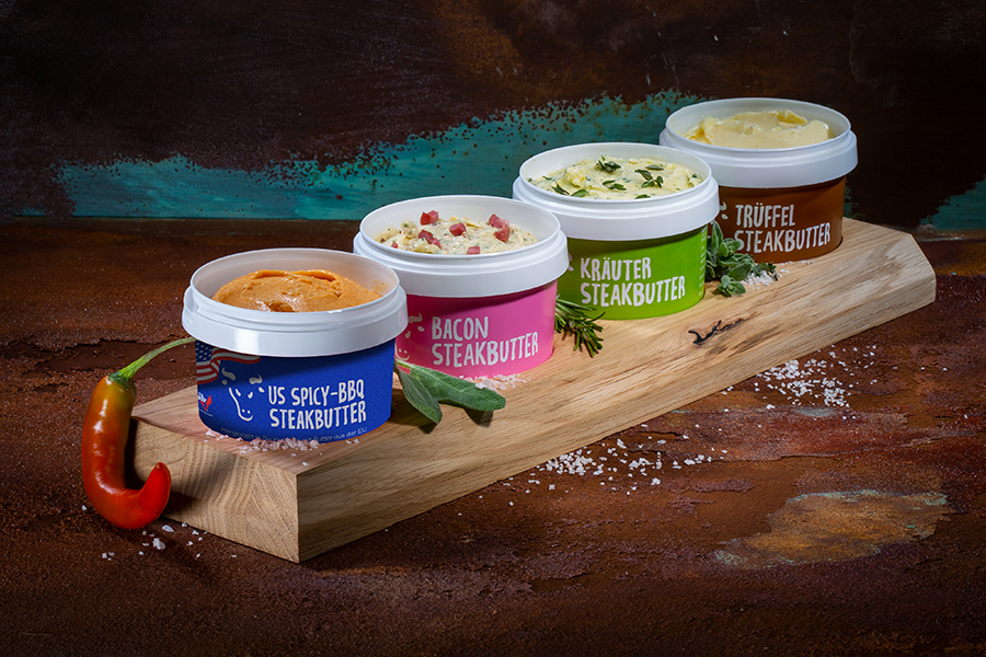 Bild 1 - Steakbutter Set mit Wildeichenholzbrett