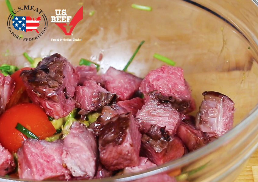 Bild 1 - Gegrillter Steak Salat mit US Bone-In Rib-Eye Steak