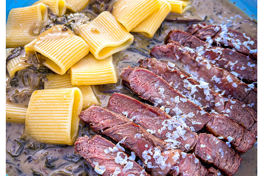 Bild 1 - US Entrecote an Champignon Spinat Sauce
