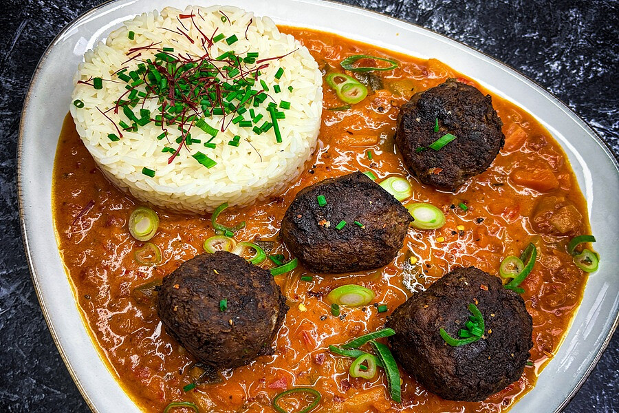 Bild 1 - Hackb�llchen Harissa-Art mit Bison-Gourmethack