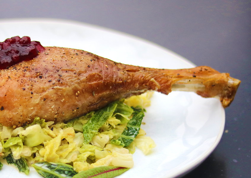 Bild 1 - Gnsekeule auf Rahmwirsing