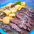 US Entrecote an Champignon Spinat Sauce