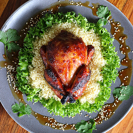 Teriyaki-Wachtel mit Cous Cous