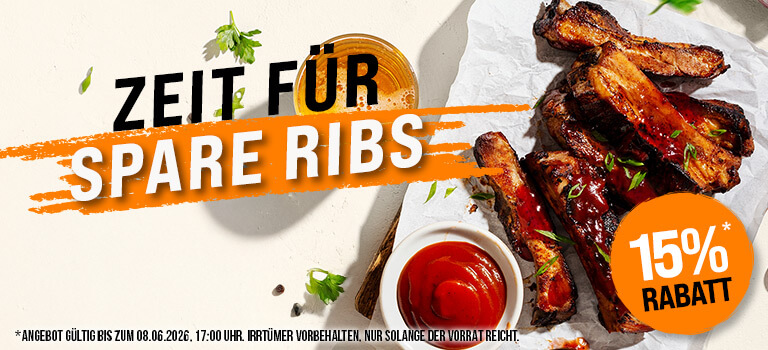 15 % Rabatt auf Spareribs - Jetzt entdecken!