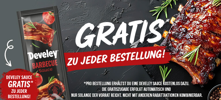 Gratis Develey Barbecue Sauce - Jetzt sichern!