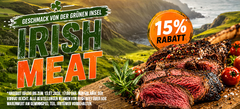 Jetzt 15% Rabatt auf irisch Beef sichern!